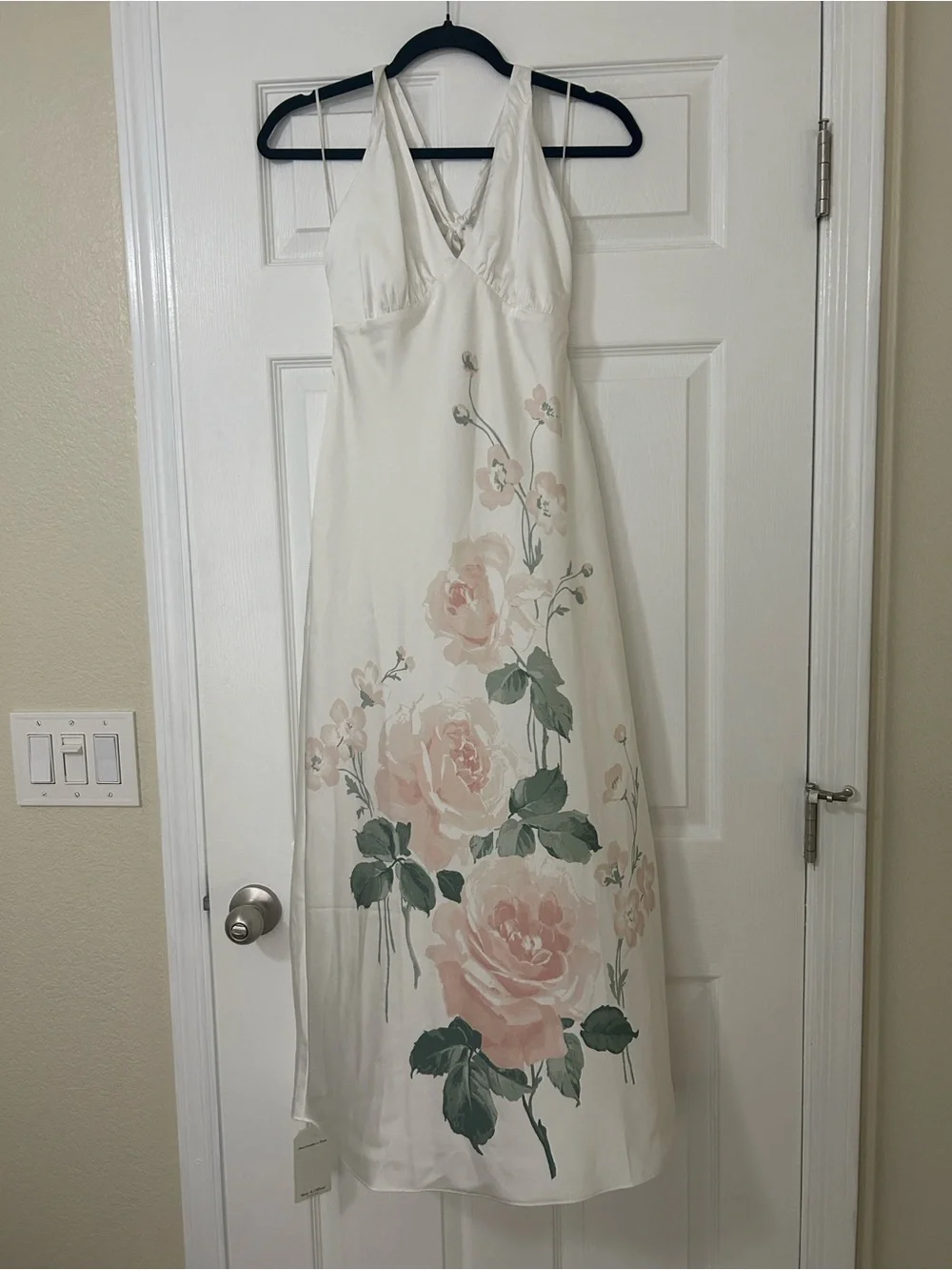 Abercrombie & Fitch The Julia Slip Dress White Floral Halter